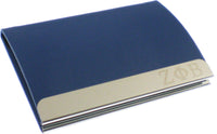 Zeta Phi Beta Stainless Steel Business Card Holder With Leather [Blue]