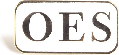 Eastern Star 3 Letter Bar Lapel Pin [White]