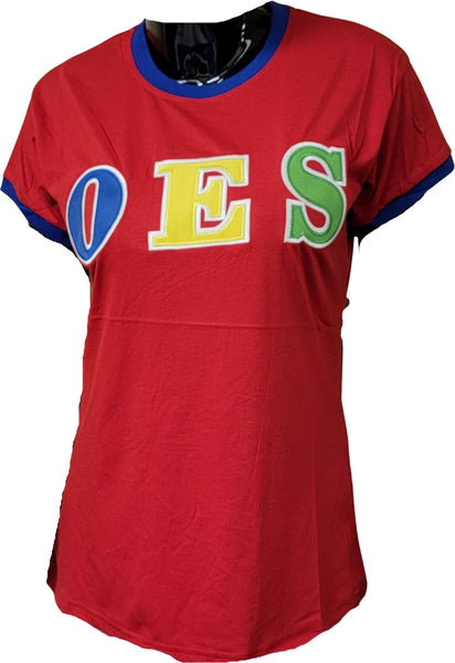 Buffalo Dallas Eastern Star Ringer T-Shirt [Short Sleeve - Red]