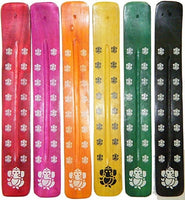 New Age Ganesh Symbol Painted Canoe Incense Burner [Indigo]