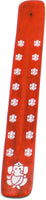 New Age Ganesh Symbol Painted Canoe Incense Burner [Red]