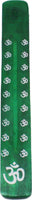 New Age Om Symbol Painted Canoe Incense Burner [Green]