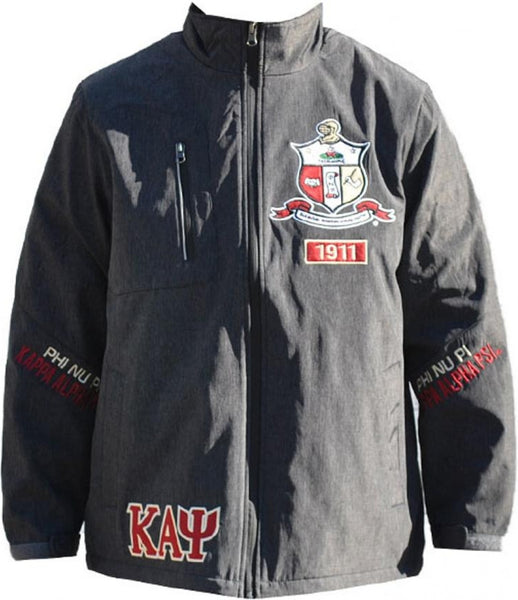 Big Boy Kappa Alpha Psi Divine 9 S4 Mens Windbreaker Jacket [Charcoal Grey]