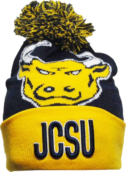 Big Boy Johnson C. Smith Golden Bulls S248 Beanie With Ball [Navy Blue]