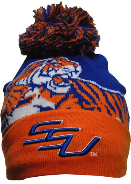 Big Boy Savannah State Tigers S248 Beanie With Ball [Royal Blue]