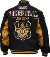 Big Boy Prince Hall Mason Divine S6 Mens Twill Racing Jacket [Black]
