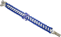 Phi Beta Sigma Paracord Mens Survival Bracelet [Blue/White]