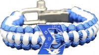 Phi Beta Sigma Paracord Mens Survival Bracelet [Blue/White]