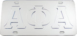 Alpha Phi Alpha Raised Letter Mirror License Plate [Silver/Silver]