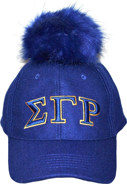 Big Boy Sigma Gamma Rho Divine 9 S148 Ladies Pom Pom Cap [Royal Blue]