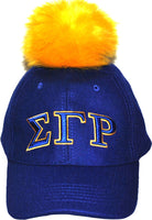 Big Boy Sigma Gamma Rho Divine 9 S148 Ladies Pom Pom Cap [Royal Blue/Gold]