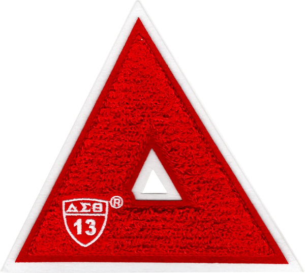 Delta Sigma Theta Letter Shield Chenille Sew-On Patch [Red]