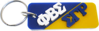 Phi Beta Sigma + Sigma Gamma Rho Two Group Split Key Chain [Blue/Gold]