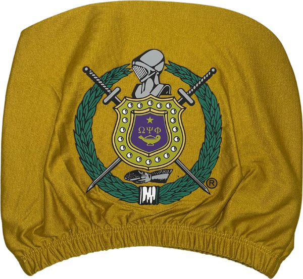 Omega Psi Phi Car Seat Headrest Cover [Old Gold]