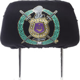 Omega Psi Phi Car Seat Headrest Cover [Black]