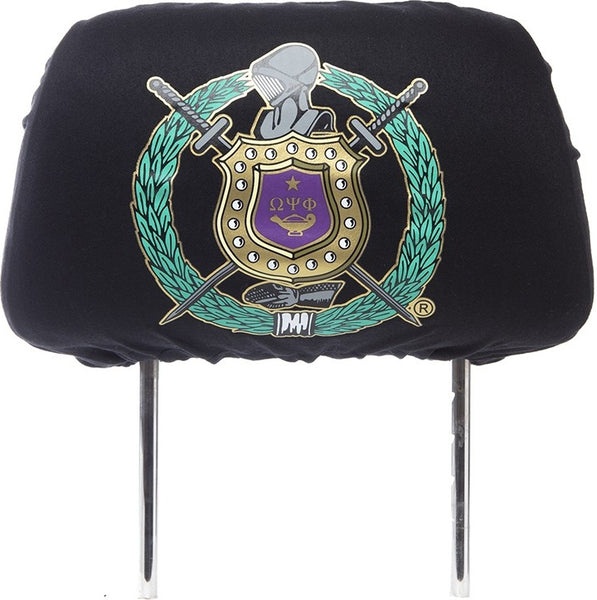 Omega Psi Phi Car Seat Headrest Cover [Black]