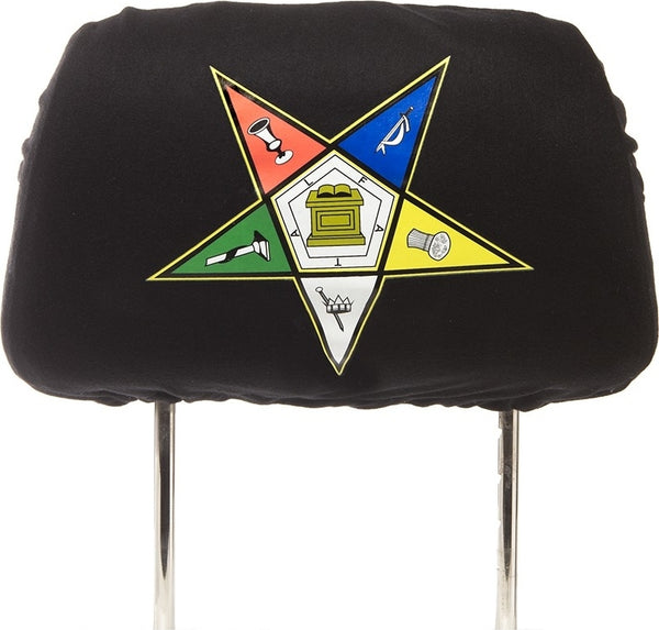 Eastern Star Car Seat Headrest Cover [Black]