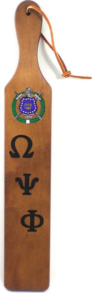 Omega Psi Phi Traditional Wood Paddle [Brown]