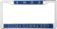 Sigma Gamma Rho 1922 Metal License Frame [Blue]