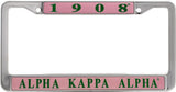 Alpha Kappa Alpha 1908 Metal License Frame [Pink]