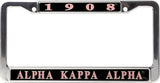 Alpha Kappa Alpha 1908 Metal License Frame [Black]