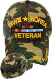 World War II + Korea War Veteran Shadow Mens Cap [Baseball Cap - Woodland Camouflage]