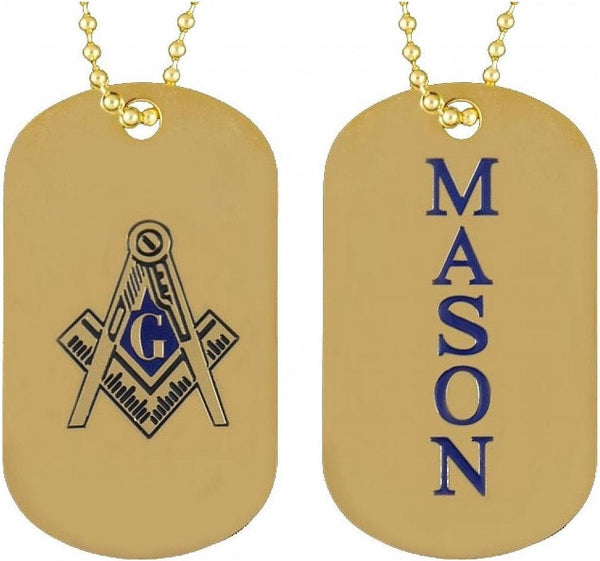 Mason Double Sided Dog Tag [Gold]
