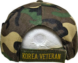Korea Veteran Stars & Ribbons Mens Cap [Woodland Camouflage]