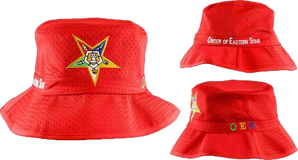 Eastern Star Embroidered Bucket Hat [Red]