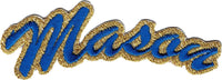 Mason Script Mini Rocker Iron-On Patch [Blue]
