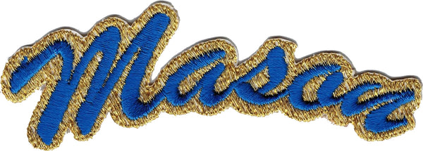 Mason Script Mini Rocker Iron-On Patch [Blue]