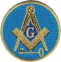 International Mason Round Iron-On Patch [Blue]