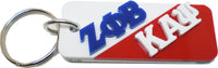 Zeta Phi Beta + Kappa Alpha Psi Two Group Split Key Chain [White/Red]