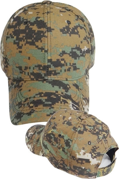 Plain Camouflage Curved Bill Mens Cap [Marine Digital Camo]