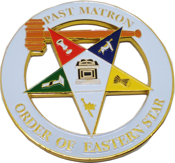 Eastern Star Past Matron Cut Out Heavy Weight Car Emblem [White]