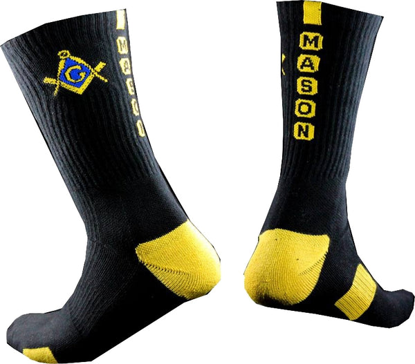Mason Greekfeet Mens Athletic Dri-Fit Crew Socks [Black]
