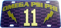 Omega Psi Phi Printed Line #11 License Plate [Purple]