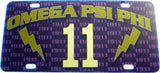 Omega Psi Phi Printed Line #11 License Plate [Purple]