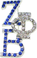 Zeta Phi Beta Crystal Overlap Letters Pin [Silver]
