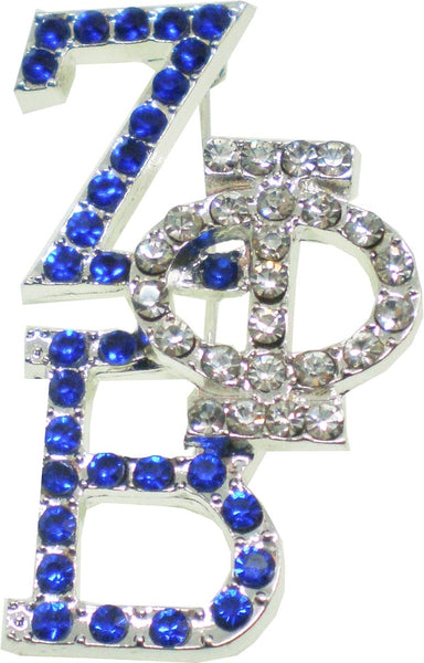Zeta Phi Beta Crystal Overlap Letters Pin [Silver]