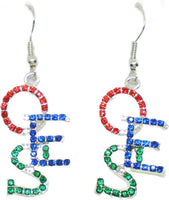 Eastern Star Crystal Overlap Letters Earrings [Silver]