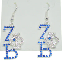 Zeta Phi Beta Crystal Overlap Letters Earrings [Silver]