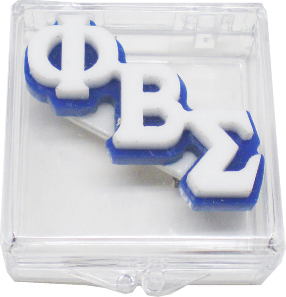 Phi Beta Sigma Small Acrylic Letter Pin [White]