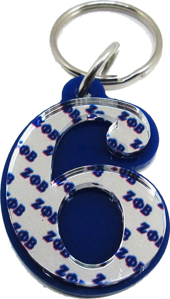 Zeta Phi Beta Line #6 Key Chain [Blue]