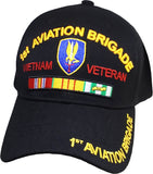 1st Aviation Brigade Vietnam Veteran Red Letter Mens Cap [Black]