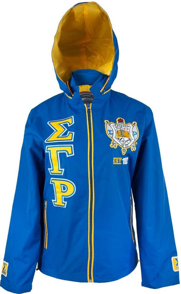 Big Boy Sigma Gamma Rho Divine 9 S5 Hooded Ladies Windbreaker Jacket [Royal Blue]