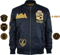 Big Boy Alpha Phi Alpha Divine 9 S1 Bomber Flight Mens Jacket [Black]