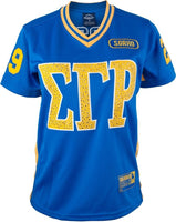 Big Boy Sigma Gamma Rho Rhinestud Divine 9 S10 Ladies Football Jersey [Royal Blue]