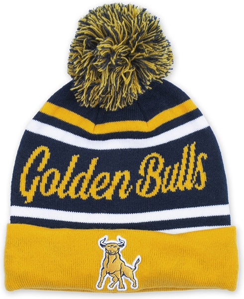 Big Boy Johnson C. Smith Golden Bulls S249 Beanie With Ball [Navy Blue]