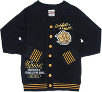 Big Boy Arkansas at Pine Bluff Golden Lions S4 Light Weight Ladies Cardigan [Black]